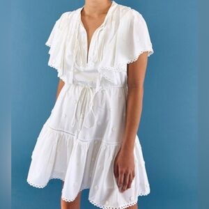 Farm Rio 3D Floral Linen Mini Dress